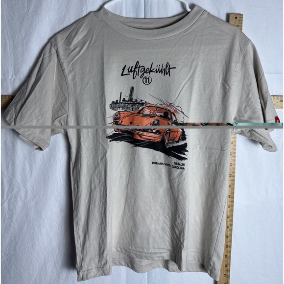 Luftgekühlt 11 T-Shirt Size 12 Gray Porsche Graphic Durham NC Unisex